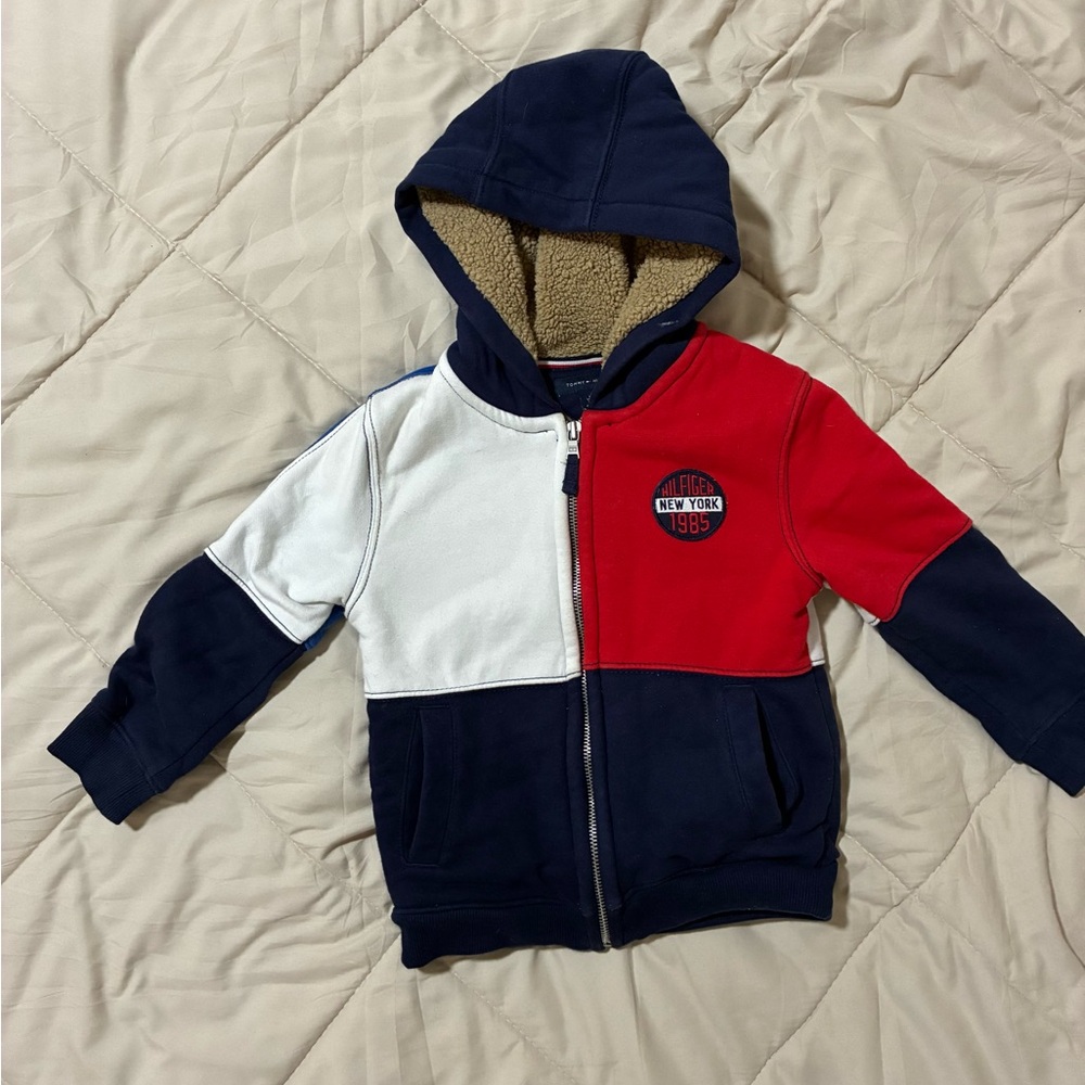 Tommy Hilfiger Kids Tricolor Hoodie - Navy, Red, White XS (4-5)